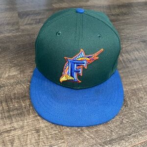 Florida Marlins Hat Cap Fitted Green Baseball World Series New Era Mens 7 1/8